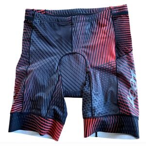 ZOOT LTD MENS 9-INCH TRIATHLON IRONMAN CYCLING SHORTS - STOKE RED BLACK SIZE XXL